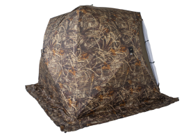 Палатка зимняя КУБ 3 камуфляж (трехслойная) с выводом под трубу