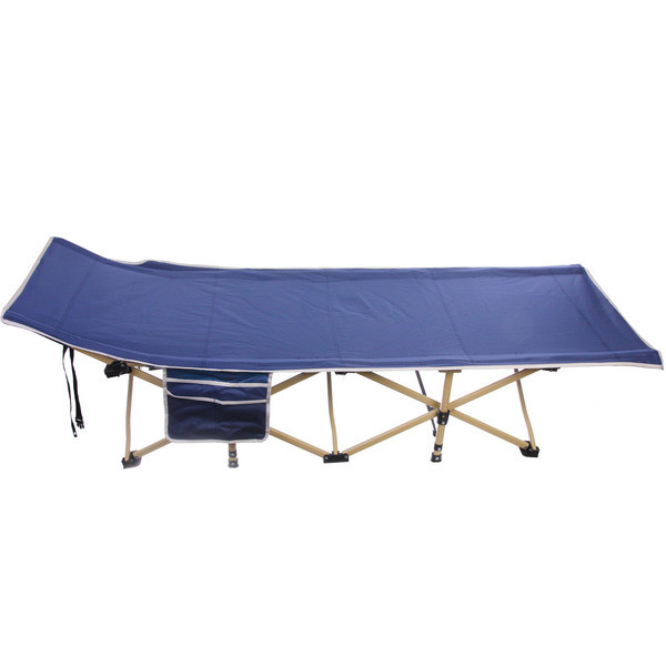 Раскладушка кемпинговая складная с матрасом 188*66*49 см, серый-синий