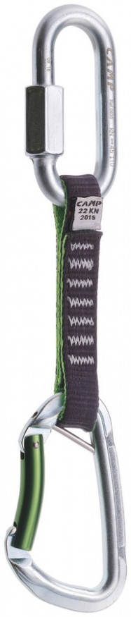 Комплект карабинов с оттяжкой GYM SAFE CABLE EXPRESS 18 cm, CAMP