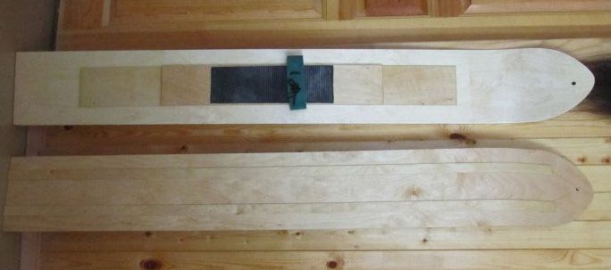 Лыжи Зима с полозьями (береза, осина 220мм), длина 110 см