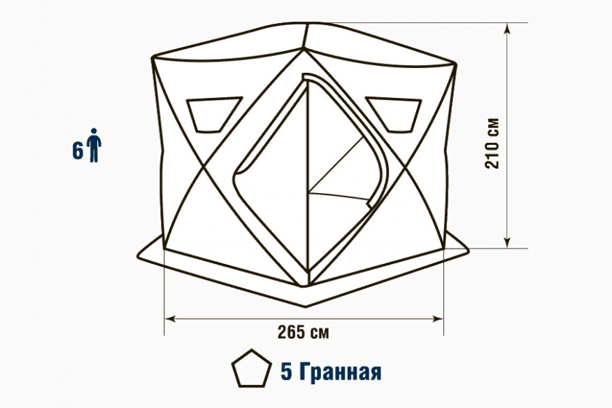 Палатка зимняя Higashi Winter Camo Penta Pro (трехслойная, пятистенная)