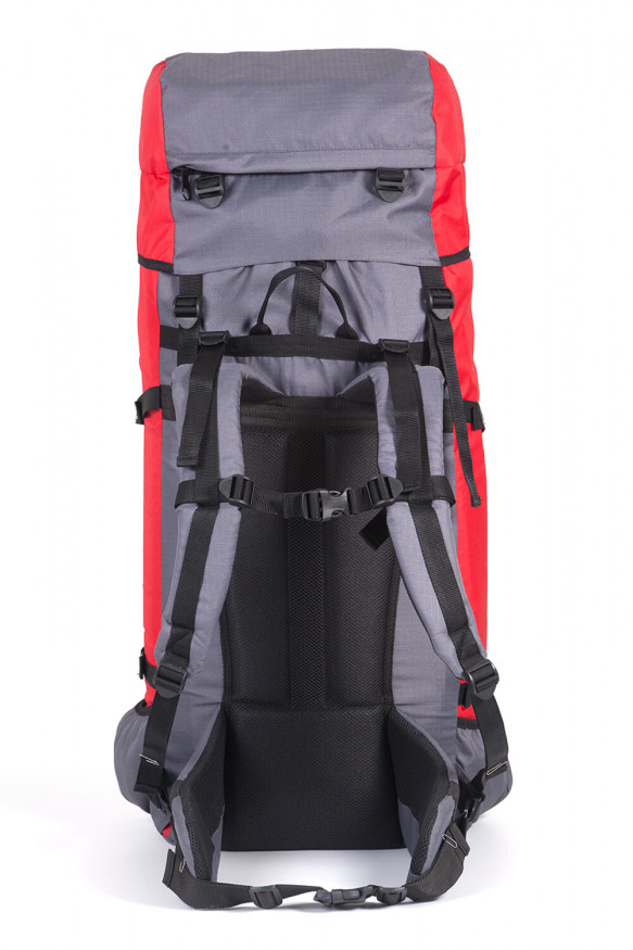 Рюкзак туристический Оптимал 2, серо-красный, 60 л, ТАЙФ