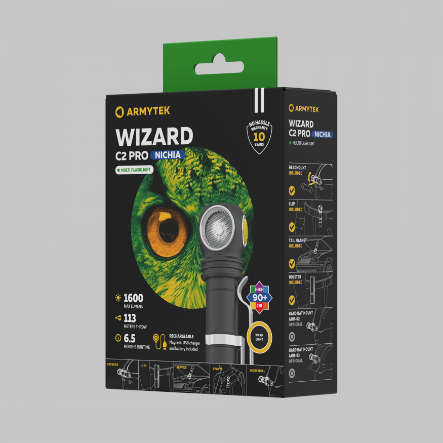 Armytek Wizard C2 Pro Nichia Magnet USB (теплый свет)
